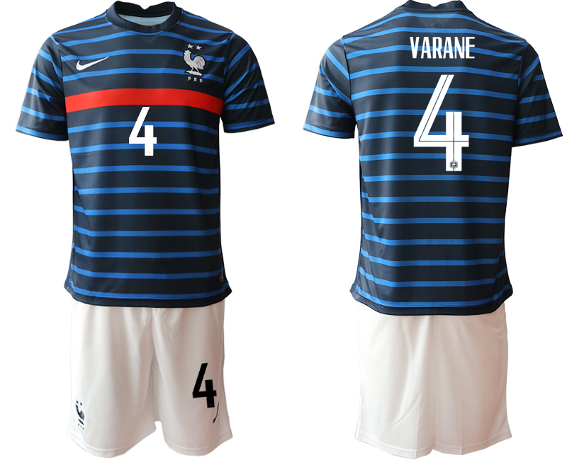 Men 2021 France home #4 soccer jerseys